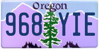 OR license plate 968YIE
