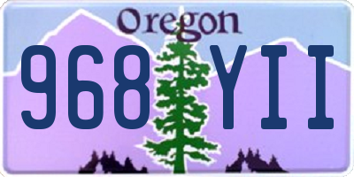 OR license plate 968YII