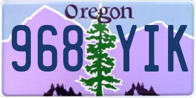 OR license plate 968YIK