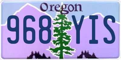 OR license plate 968YIS