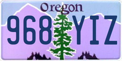 OR license plate 968YIZ
