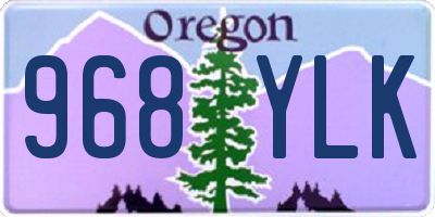 OR license plate 968YLK