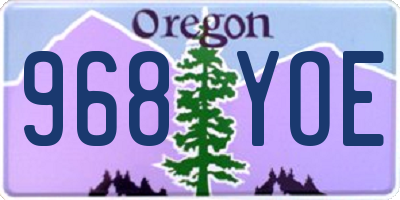 OR license plate 968YOE