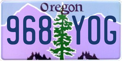 OR license plate 968YOG