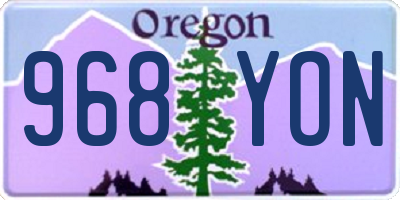 OR license plate 968YON