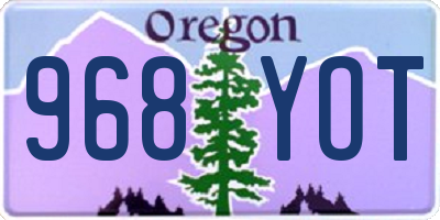 OR license plate 968YOT