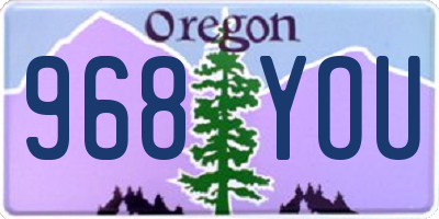 OR license plate 968YOU