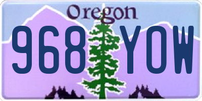 OR license plate 968YOW