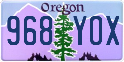 OR license plate 968YOX