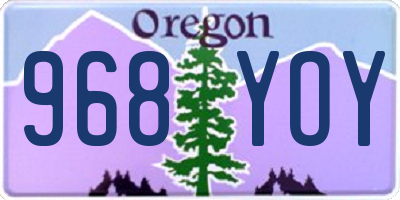 OR license plate 968YOY