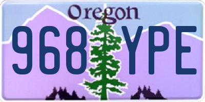 OR license plate 968YPE