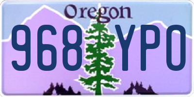 OR license plate 968YPO