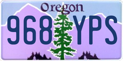 OR license plate 968YPS