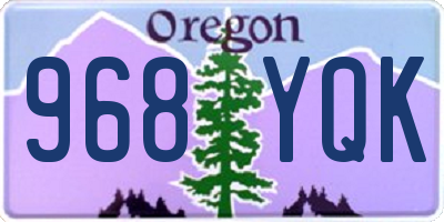 OR license plate 968YQK