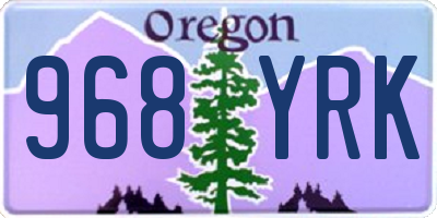 OR license plate 968YRK