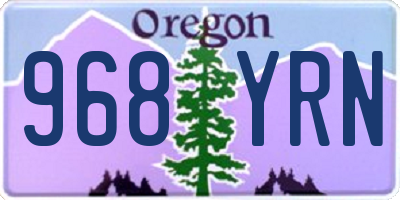 OR license plate 968YRN