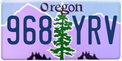 OR license plate 968YRV