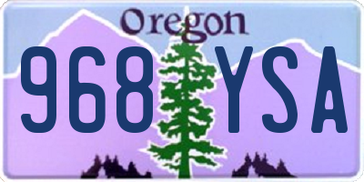 OR license plate 968YSA