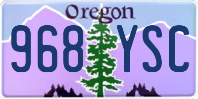 OR license plate 968YSC