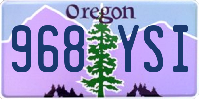 OR license plate 968YSI