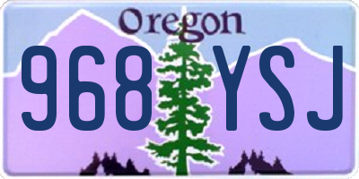 OR license plate 968YSJ