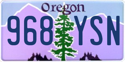 OR license plate 968YSN