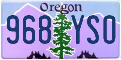 OR license plate 968YSO