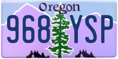 OR license plate 968YSP