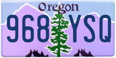 OR license plate 968YSQ