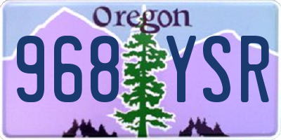 OR license plate 968YSR