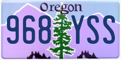 OR license plate 968YSS