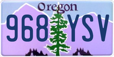 OR license plate 968YSV