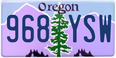 OR license plate 968YSW