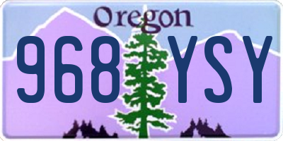 OR license plate 968YSY