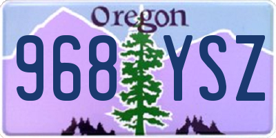 OR license plate 968YSZ