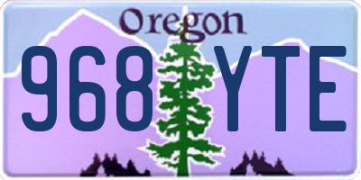OR license plate 968YTE