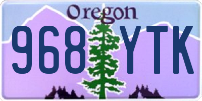 OR license plate 968YTK
