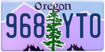 OR license plate 968YTO