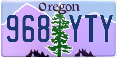 OR license plate 968YTY