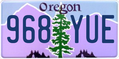 OR license plate 968YUE