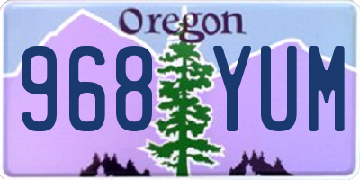 OR license plate 968YUM