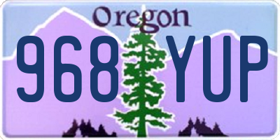 OR license plate 968YUP