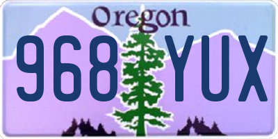 OR license plate 968YUX