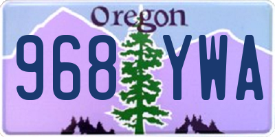 OR license plate 968YWA