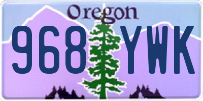 OR license plate 968YWK
