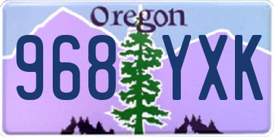 OR license plate 968YXK