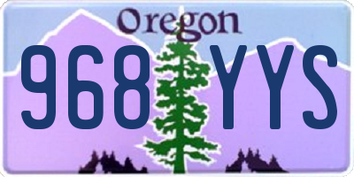 OR license plate 968YYS