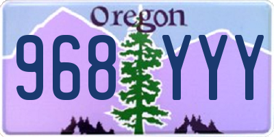 OR license plate 968YYY