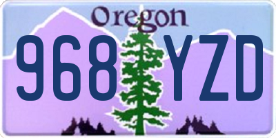 OR license plate 968YZD