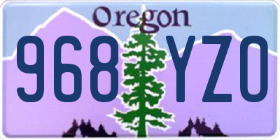 OR license plate 968YZO